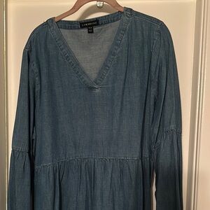 Lane Bryant denim top with bell sleeves. Size 18/20